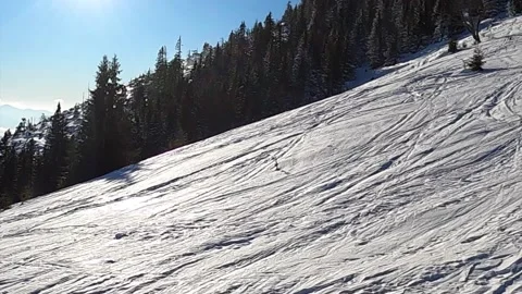 Winter landscape mountains scenery blue sky. Babky, West Tatras, Liptov Stock Footage 160123830