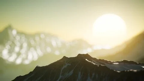 Winter Landscape in Mountains at Sunset Stock Illustration
