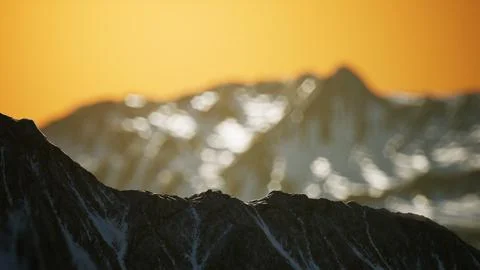 Winter Landscape in Mountains at Sunset 스톡 일러스트