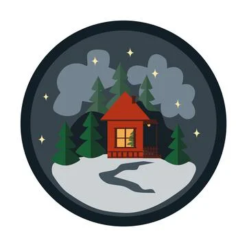 Winter landscape Night. Stock Illustration