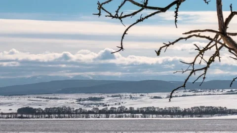 Winter landscape outside the city Stock Footage 148569632