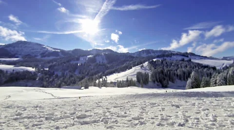 Winter landscape pan Stock Footage 34457222