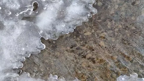 Winter landscape with river and trees Stock Footage 204141007