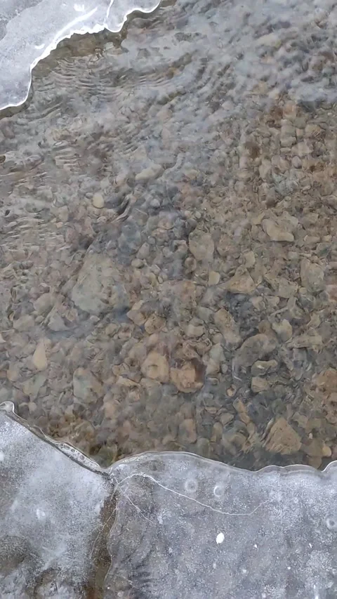 Winter landscape with river and trees Stock Footage 204141065