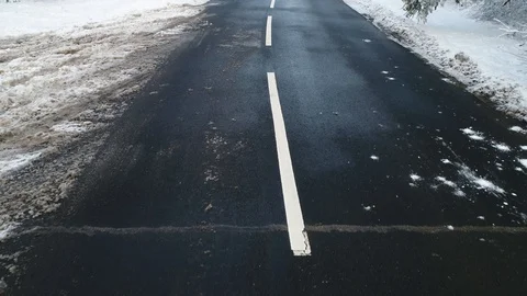 Winter landscape with road Stock Footage 94201953