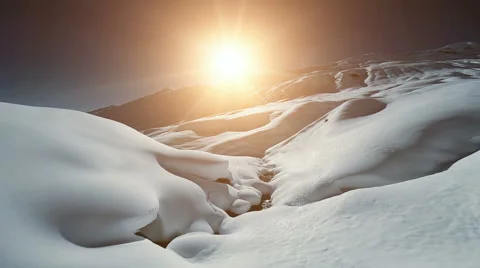 Winter landscape scenery. snow covered mountain panorama Vídeo Stock 61373014