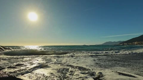 Winter landscape by the sea Stock Footage 260763663