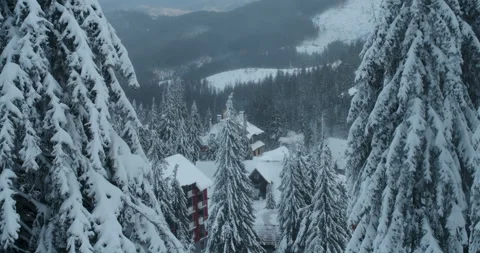 Winter landscape to a ski resort Stock Footage 264985694