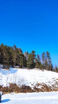 Winter landscape with snow Stock Photos
