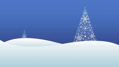 Winter landscape with snowfall and trees made of snowflakes Stock Footage 69837393