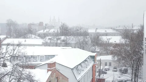 Winter landscape with snowfall Video stock 70643645