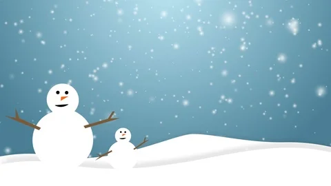 Winter landscape with snowman Stock Footage 96226438