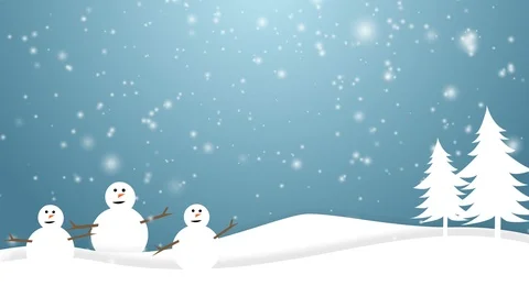 Winter landscape with snowman Stock Footage 104840230