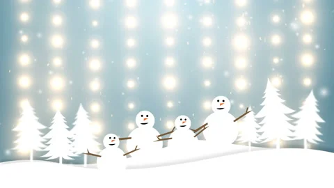 Winter landscape with snowman Stock Footage 134853479