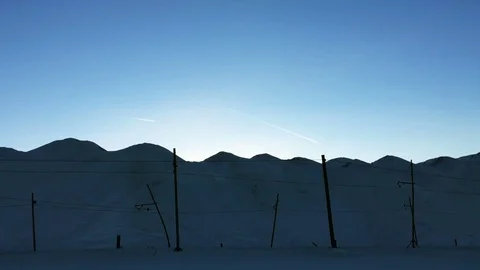 Winter landscape in snowy mountains Stock Footage 71609818