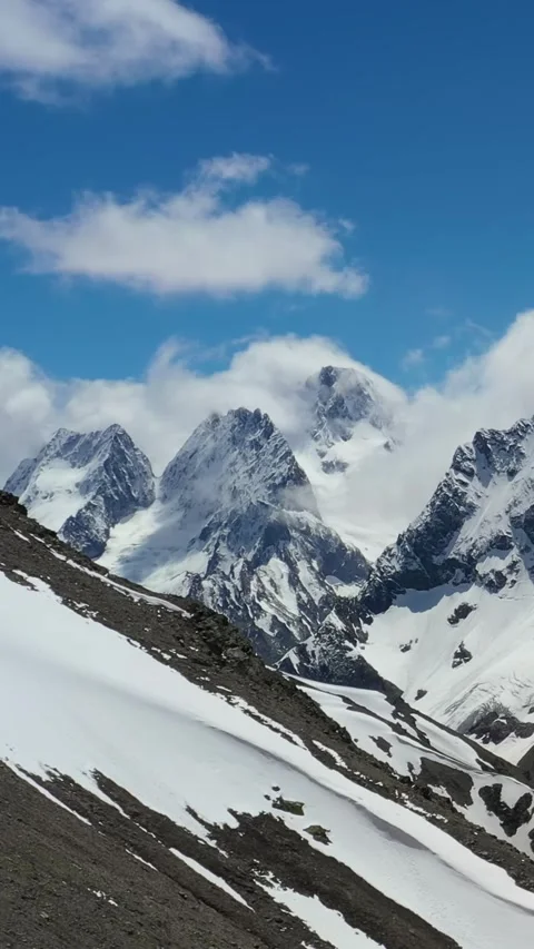 Winter Landscape of Snowy Mountains Stock Footage 288014432
