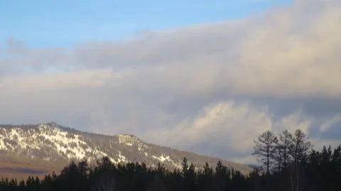 Winter Landscape of the Southern Ural Mountains, Russia with Snow-Capped Peaks a Stock Footage 325474341