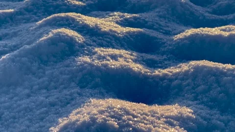 Winter landscape with sparkling snow surface under golden hour sunlight cre.. Stock Footage 337599757