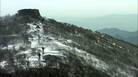 Winter Landscape of Taebaek-si, Gangwon-do, Korea Stock Footage 64997366