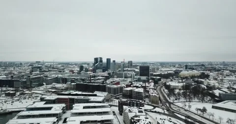 Winter Landscape of Tallinn Stock Footage 236703517