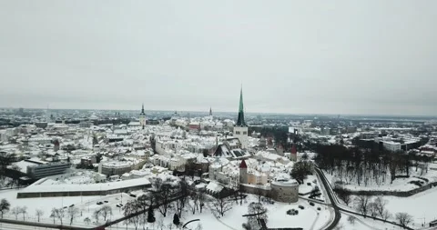 Winter Landscape of Tallinn Stock Footage 236703556