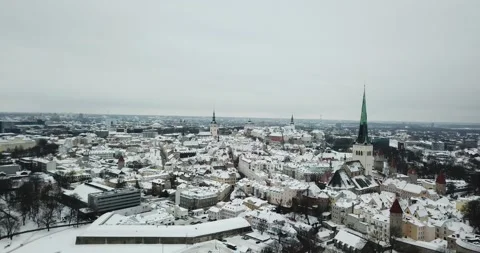 Winter Landscape of Tallinn Stock Footage 236703576