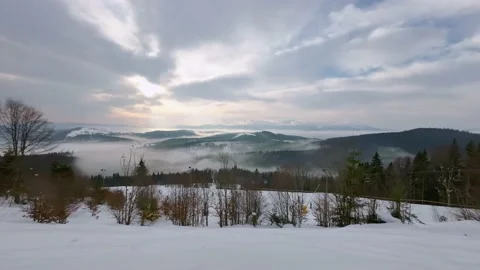 Winter landscape, timelapse Stock Footage 217746506