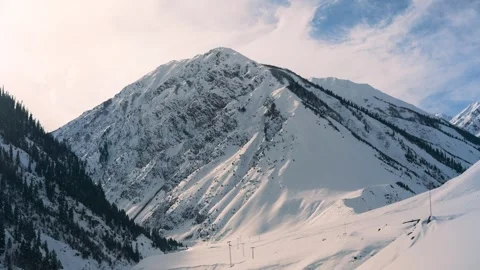 Winter landscape timelapse in himalayas remote valley Stock Footage 328960545