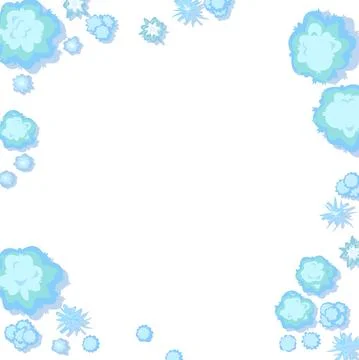 Winter landscape top view. Frame around edge of Square image. Snowy frosty Stock Illustration