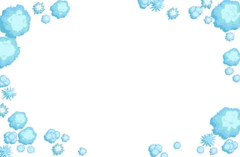 Winter landscape top view. Frame around edge of image. Snowy frosty nature in Stock Illustration