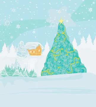 Winter landscape - vector Stock Illustration