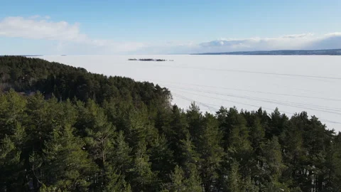 Winter landscape view from a drone. Stockbeeldmateriaal 149598826