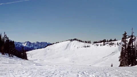 Winter Landscape View from Skyline Trail to Panorama Point, Mount Rainier Nation Stock Footage 332143270
