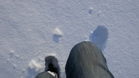Winter. Legs are go in the snow Stock Footage 101463708