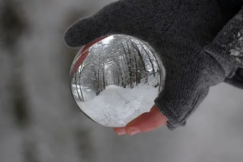 Winter-Lensball Foto stock