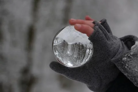 Winter-Lensball Foto stock