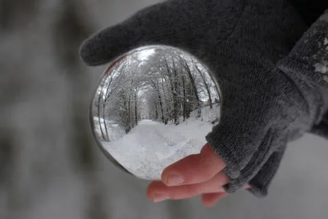 Winter-Lensball Foto stock