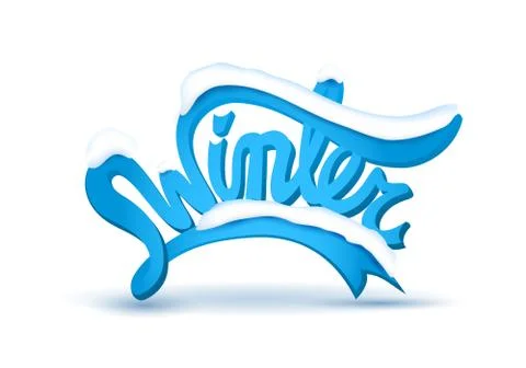 Winter lettering covered with a layer of snow, for Christmas and New Year des Stock Illustration