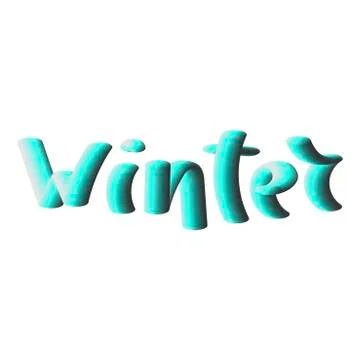 Winter lettering, handwritten text. Vector illustration 3d. Stock Illustration