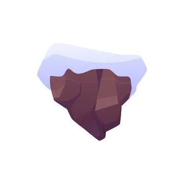 Winter level platform with snowdrifts, game island frozen land floating, vector Stock Illustration