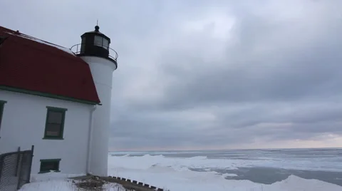 Winter Lighthouse 2 Video stock 48338732