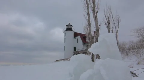 Winter Lighthouse 3 Video stock 48338711