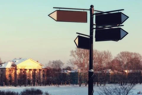 Winter lights pointer Winter street lights pointer ,model released, Symbol... Stock Photos