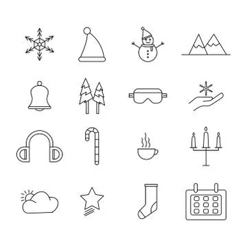Winter line icon. simple design editable. design template vector Ilustração Stock