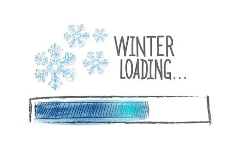Winter Loading. Winter load progress indicator. Vector illustration drawn by Stock Illustration
