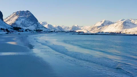 Winter Lofoten beach Stock Footage 111539174