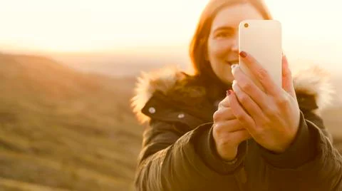 Winter look Selfie Stock Photos