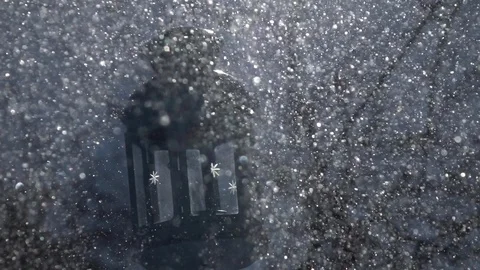 Winter lyric scene with empty blue lantern Stock Footage 87872515