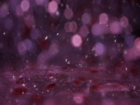 Winter Magenta Motion background lights snow falling on ice defocused bokeh loop Stock Footage 82432273