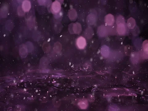 Winter Magenta Motion background lights snow falling on ice defocused bokeh loop Vidéo 82432423
